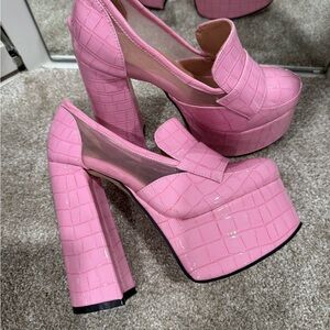 Pink Platform Loafers
